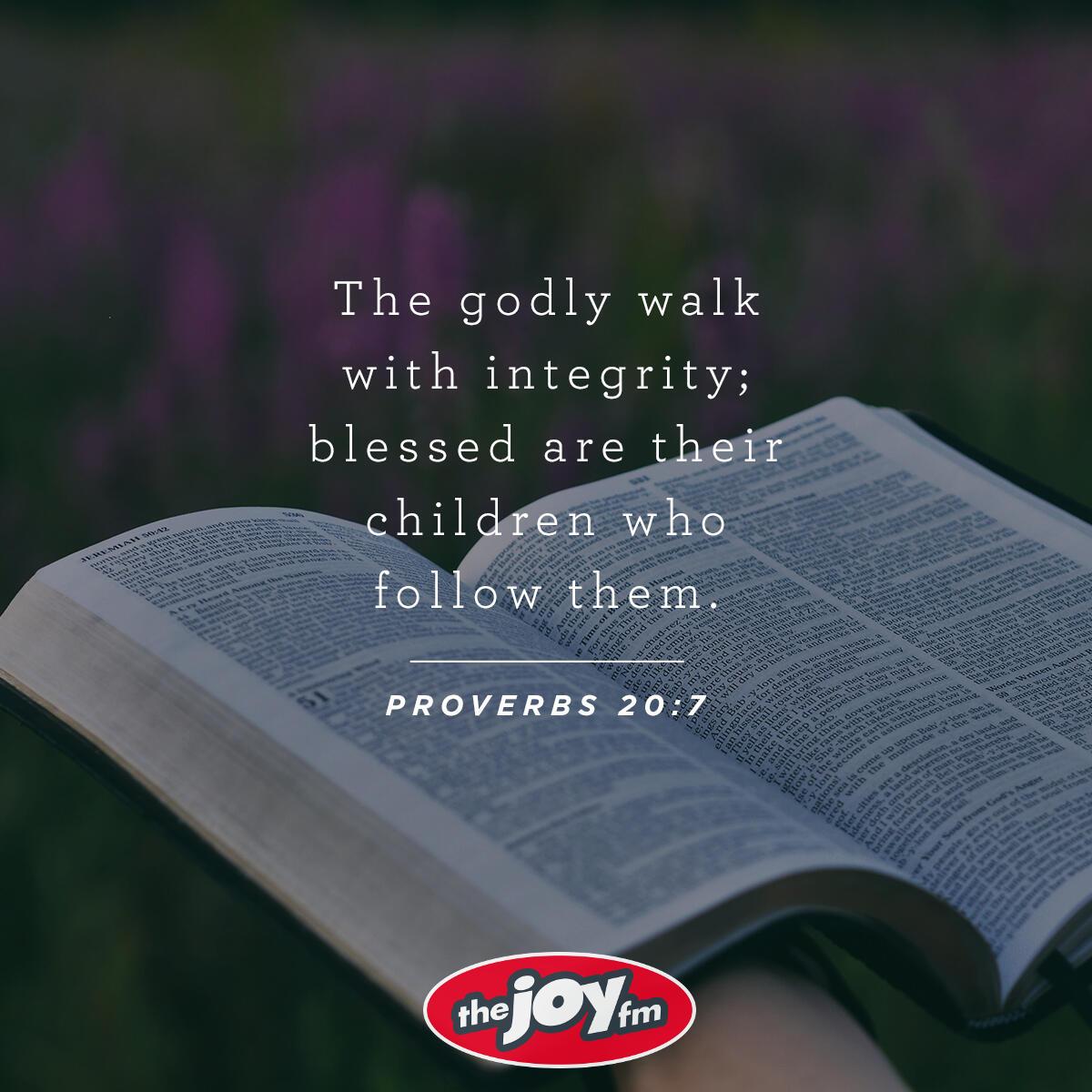 Proverbs 20:7